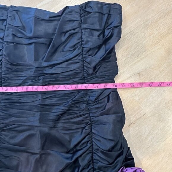 Vintage Gunne Sax Jessica McClintock Black Strapless Ruffled Rosette Dress 8 - Picture 12 of 13